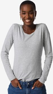 Hema Dames T-shirt basic o-hals lichtgrijs (lichtgrijs) - S