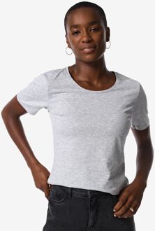 Hema Dames T-shirt basic o-hals lichtgrijs (lichtgrijs)