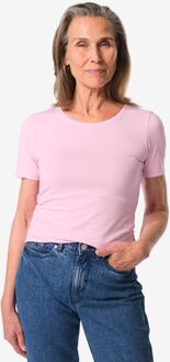 Hema Dames T-shirt basic o-hals lila (lila) - S