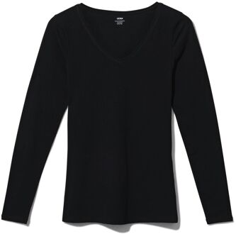 Hema Dames T-shirt Biologisch Katoen Zwart (zwart) - L