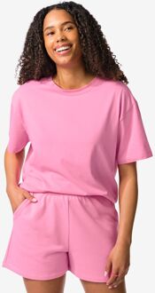 Hema Dames T-shirt boxy fit roze (roze) - M