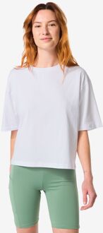 Hema Dames T-shirt boxy fit wit (wit) - S