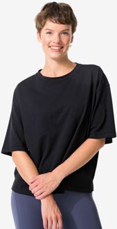 Hema Dames T-shirt boxy fit zwart (zwart) - S