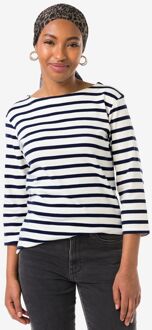 Hema Dames T-shirt Cara jersey strepen donkerblauw (donkerblauw) - M