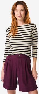 Hema Dames T-shirt Cara wit/zwart (wit/zwart) - L