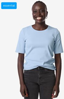 Hema Dames T-shirt Clara regular fit rib blauw (blauw) - XXL