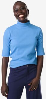 Hema Dames T-shirt Clara rib blauw (blauw) - L