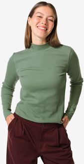 Hema Dames T-shirt Clara rib groen (groen) - L