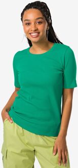 Hema Dames T-shirt Clara Rib Groen (groen) - M