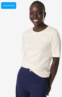 Hema Dames T-shirt Clara rib wit (wit)