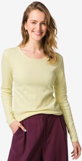 Hema Dames T-shirt Colette ajour geel (geel) - S