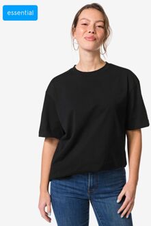 Hema Dames T-shirt Do relaxed fit zwart (zwart) - S