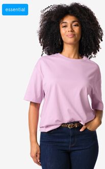 Hema Dames T-shirt Do wijd oversized fit lila (lila) - S