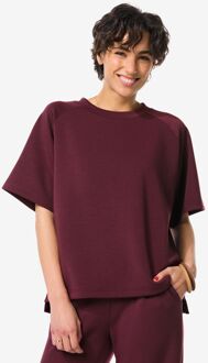 Hema Dames T-shirt Elly jersey relaxed fit bordeauxrood (bordeauxrood) - S