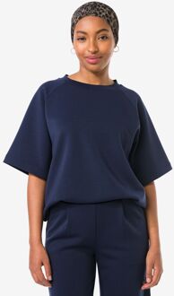Hema Dames T-shirt Elly relaxed fit jersey donkerblauw (donkerblauw) - M