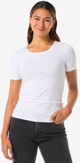 Hema Dames T-shirt jersey basis wit (wit) - L