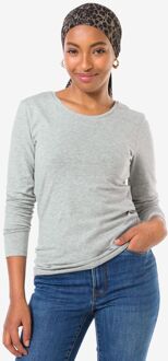 Hema Dames T-shirt jersey essentials lichtgrijs (lichtgrijs)