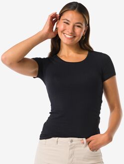 Hema Dames T-shirt jersey essentials zwart (zwart) - L