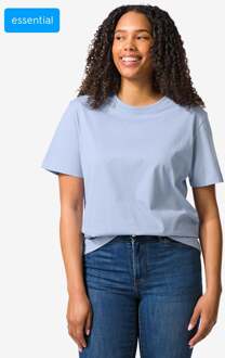 Hema Dames T-shirt Larissa regular fit lichtblauw (lichtblauw)