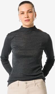 Hema Dames T-shirt Lora donkergrijs (donkergrijs)