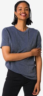 Hema Dames T-shirt Luna glitter lichtblauw (lichtblauw) - XL