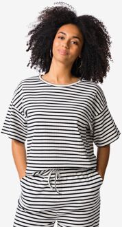 Hema Dames T-shirt Noel strepen zwart (zwart)