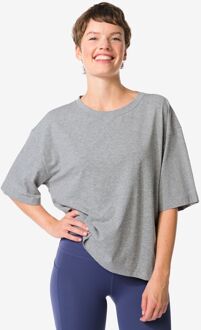 Hema Dames T-shirt oversized donkergrijs (donkergrijs) - XL