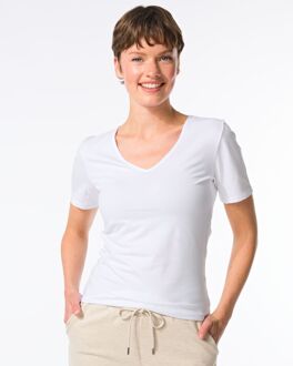 Hema Dames T-shirt perfect comfort katoen wit (wit)