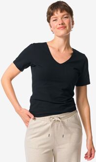 Hema Dames T-shirt perfect comfort katoen zwart (zwart)