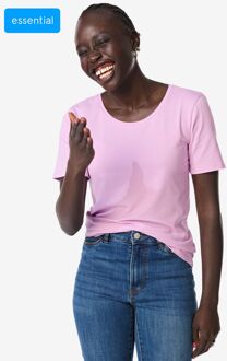 Hema Dames T-shirt slim fit o-hals roze (roze) - M