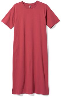 Hema Dames T-shirtjurk Larissa relaxed fit jersey rood (rood) - M