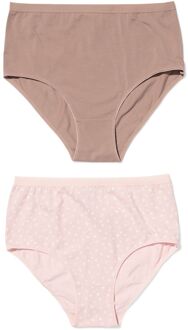 Hema Dames tailleslip katoen bloemen - 2 stuks lichtroze (lichtroze) - M