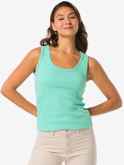 Hema Dames tanktop Anouk rib turquoise (turquoise) - L