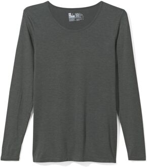 Hema Dames temptech T-shirt lange mouw grijsmelange (grijsmelange) - S