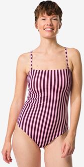 Hema Damesbadpak Nina strepen roze (roze)