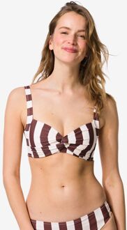 Hema Damesbikinitop Anette blokstrepen bruin (bruin) - M