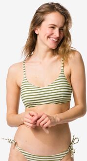 Hema Damesbikinitop Evanne rib strepen groen (groen) - XL