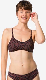 Hema Damesbikinitop Evanne zebra chocoladebruin (chocoladebruin) - XL