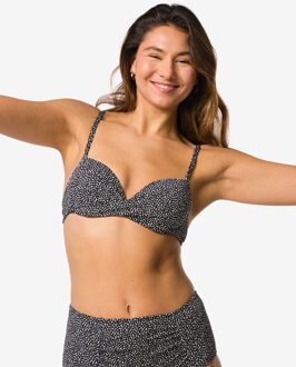 Hema Damesbikinitop Iris push-up zwart/wit (zwart/wit) - 80B