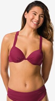 Hema Damesbikinitop Isa push-up polyamide donkerrood (donkerrood) - 80D