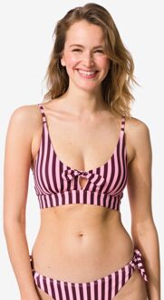 Hema Damesbikinitop Lara triangel strepen roze (roze) - XS