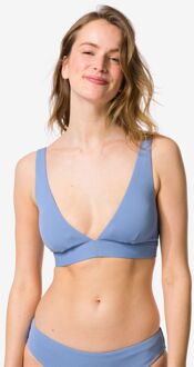 Hema Damesbikinitop Liv triangel structuur lichtblauw (lichtblauw) - M