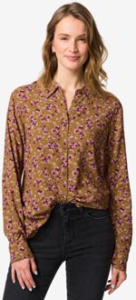 Hema Damesblouse Bobbie bloemen khaki (khaki) - XL