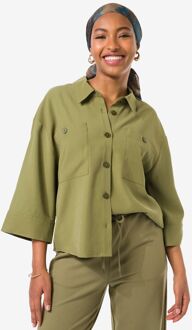 Hema Damesblouse Dora boxy fit olijf (olijf) - M