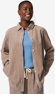 Hema Damesblouse Lena corduroy beige (beige) - XL