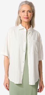 Hema Damesblouse Lizzy met linnen wit (wit) - XL