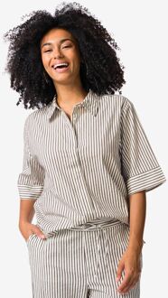 Hema Damesblouse Sally seersucker strepen wit (wit) - L