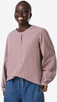 Hema Damesblouse Sally strepen bordeauxrood (bordeauxrood)