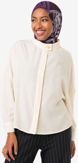 Hema Damesblouse Senna ribbel gebroken wit (gebroken wit) - XL