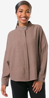 Hema Damesblouse Senna ribbel taupe (taupe) - L